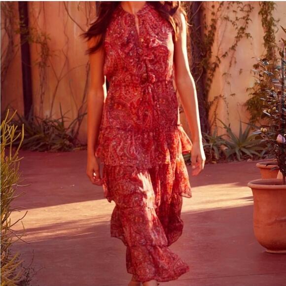 NWOT Misa Los Angeles Jules Tiered Ruffle Maxi Dress - Picture 1 of 9